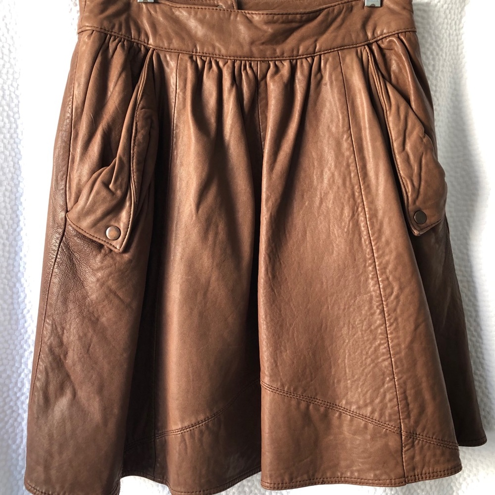 Anthropologie Leather Skirt